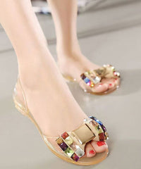 Black Water Diamond Flat Bottom Fish Mouth Sandals