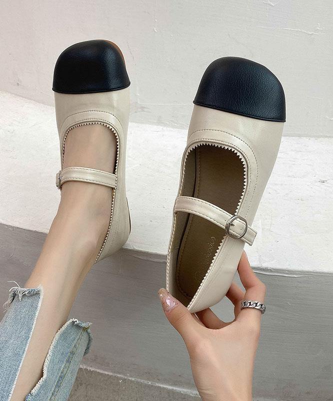 Black Faux Leather Loafers For Buckle Strap Splicing Loafer Shoes