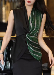 Colorblock V Neck Striped Patchwork Flattering Shirt Sleeveless