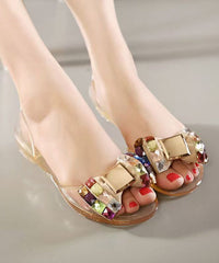 Black Water Diamond Flat Bottom Fish Mouth Sandals