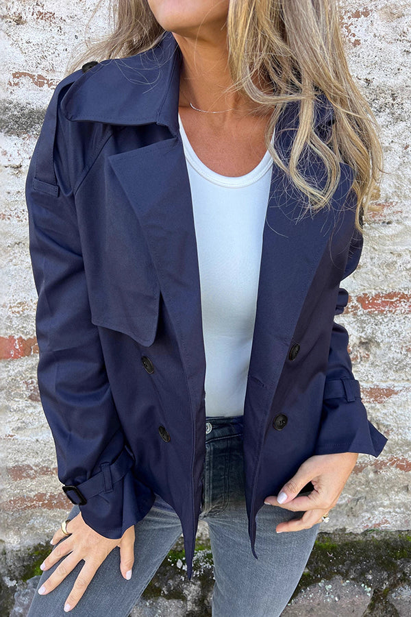 Lapel Double-breasted Casual Trench Coat Jacket