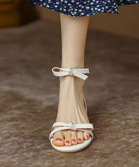 Stylish Black Splicing Bow Buckle Strap Peep Toe Sandals