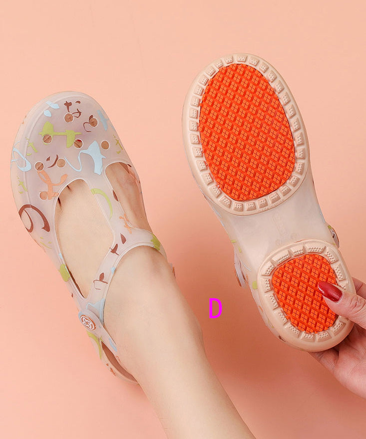 New Summer Print Hollow Out Beach Walking Sandals