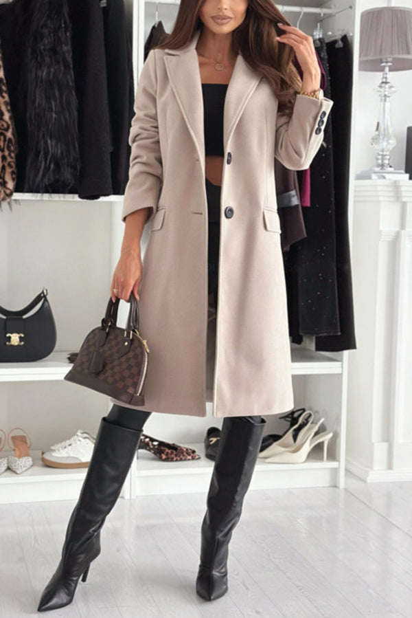 Casual Lapel Long Sleeve Single Breasted Loose Coat