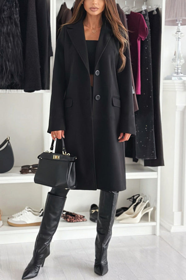 Casual Lapel Long Sleeve Single Breasted Loose Coat
