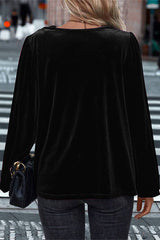 Velvet Long-sleeved Loose Casual Top