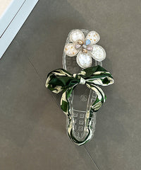 Fashion Red Hollow Out Flower Square Toe Flats Shoes