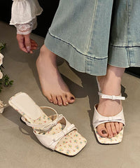 French Red Bow Splicing Faux Leather Wedge Slide Sandals