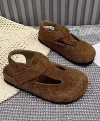 Yellow Flats Suede Comfy Hollow Out Flat Shoes