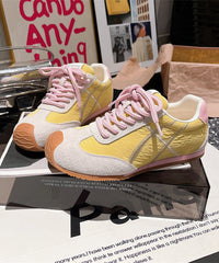 Casual Comfy Lace Up Splicing Sport Shoes For Blue Suede