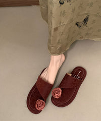 Purple Floral Toe Set Slippers