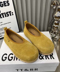 Comfortable Splicing Flat Shoes For Yellow Suede