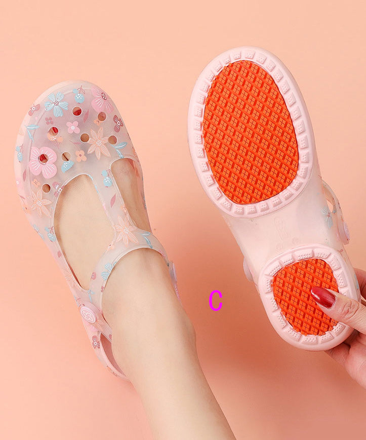 New Summer Print Hollow Out Beach Walking Sandals