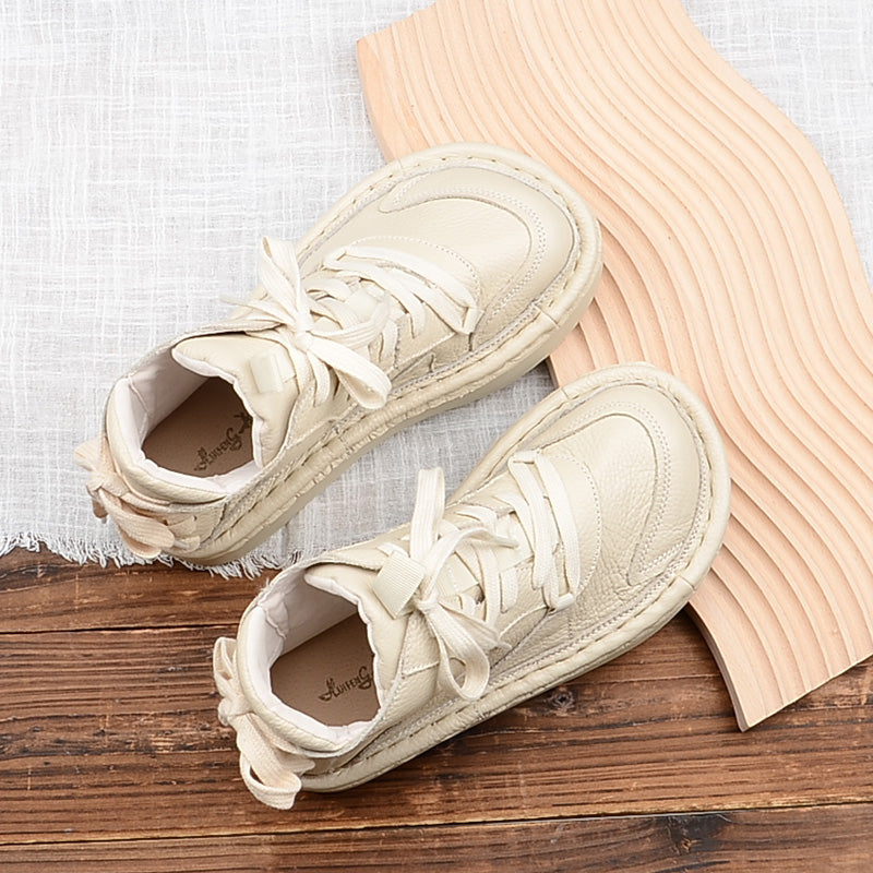 Autumn Leather Thick-Soled Retro Casual Boots