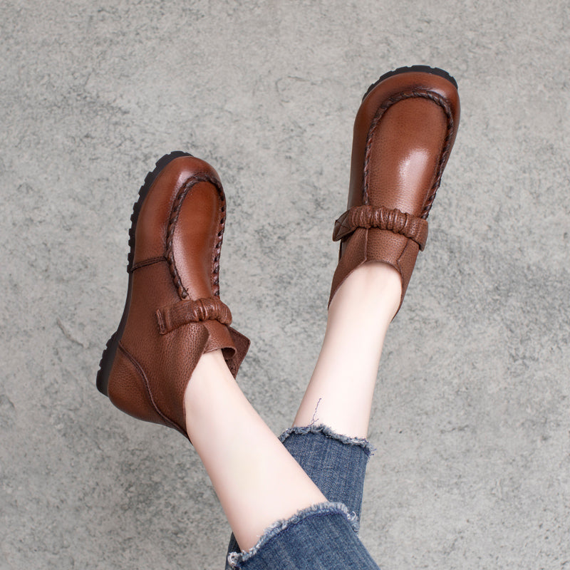 Autumn Retro Soft Leather Casual Shoes