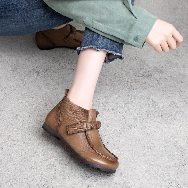 Autumn Retro Soft Leather Casual Shoes
