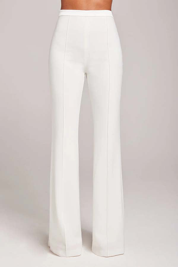 Power High Rise Side Zipper Flare Slim Fit Pants