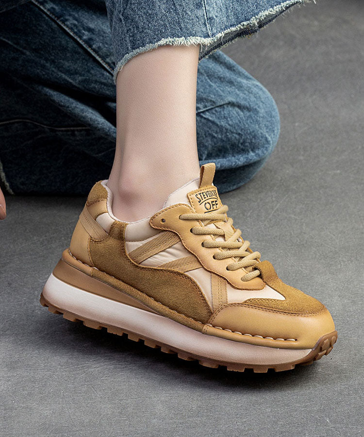 Red Versatile Splicing Platform Flat Feet Shoes Cross Strap