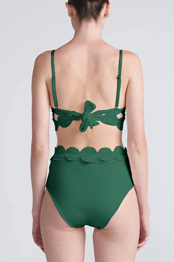 Sling Cutout High-waisted Stretch Bikini Swimsuit