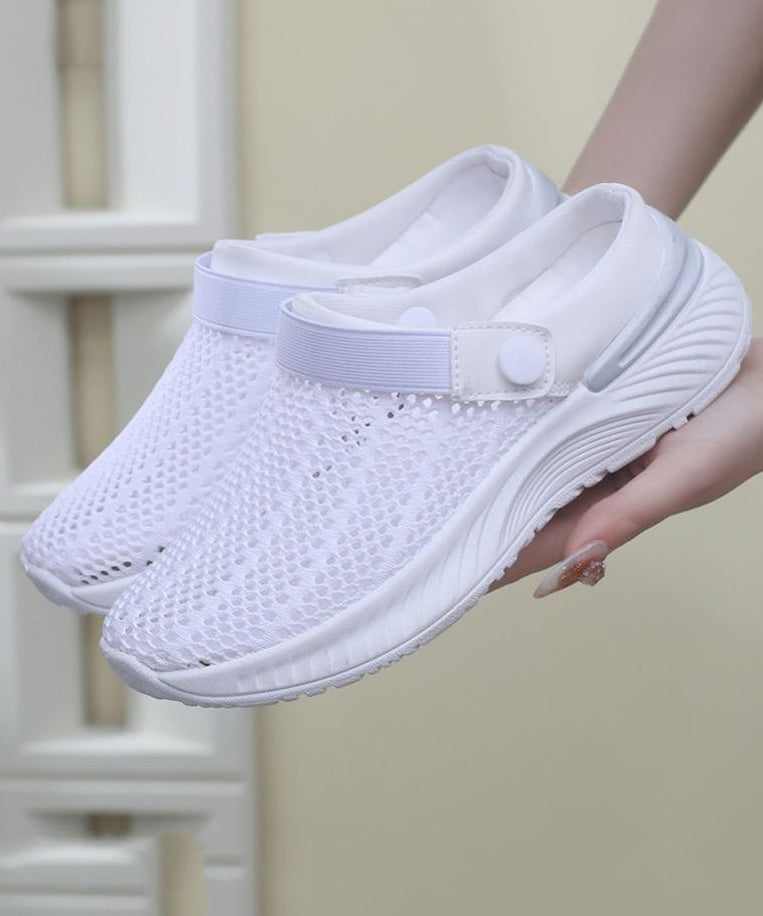 Purple Comfy Breathable Mesh Splicing Slide Sandals