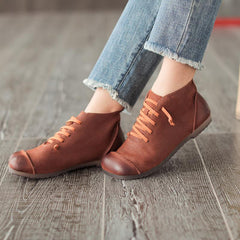 Round Toe Leather Casual Shoes