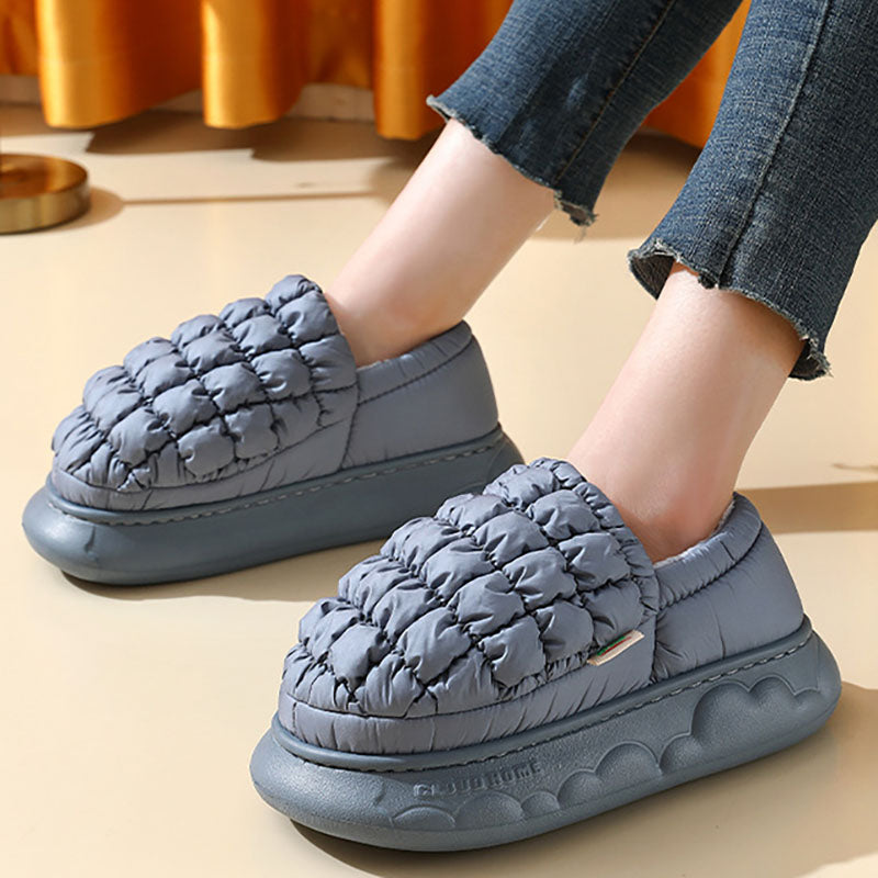 Winter Grid Household Warm Cotton Shoes
