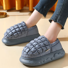 Winter Grid Household Warm Cotton Shoes