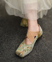 Grass Green Cross Strap Mary Jane Shoes