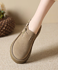 Comfortable Brown Splicing Platform Loafer Shoes