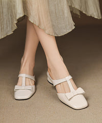 Light Blue Sheepskin Splicing Hollow Out Slide Sandals