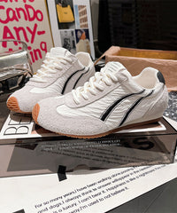 Casual Comfy Lace Up Splicing Sport Shoes For Blue Suede