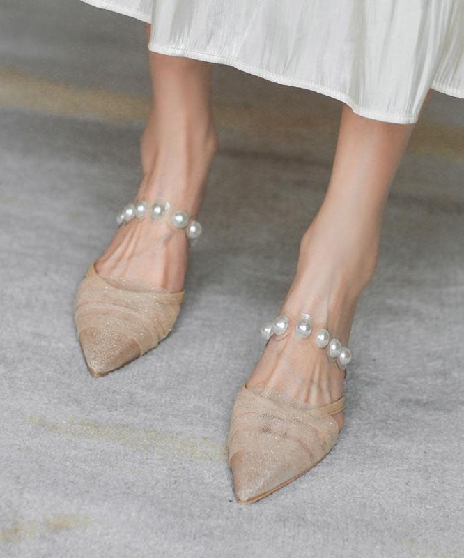 Grey Chunky Slide Sandals Plus Size Hollow Out High Heel Slippers