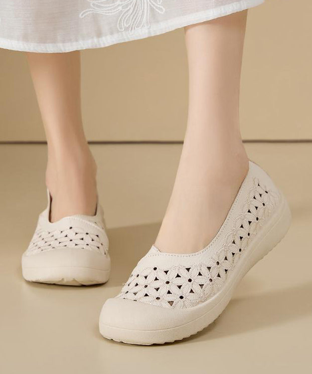 Yellow Hollow Out Faux Leather Comfortable Splicing Hiking Sandals