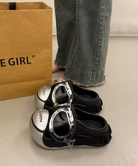 Silver Splicing Chic Platform Slide Sandals