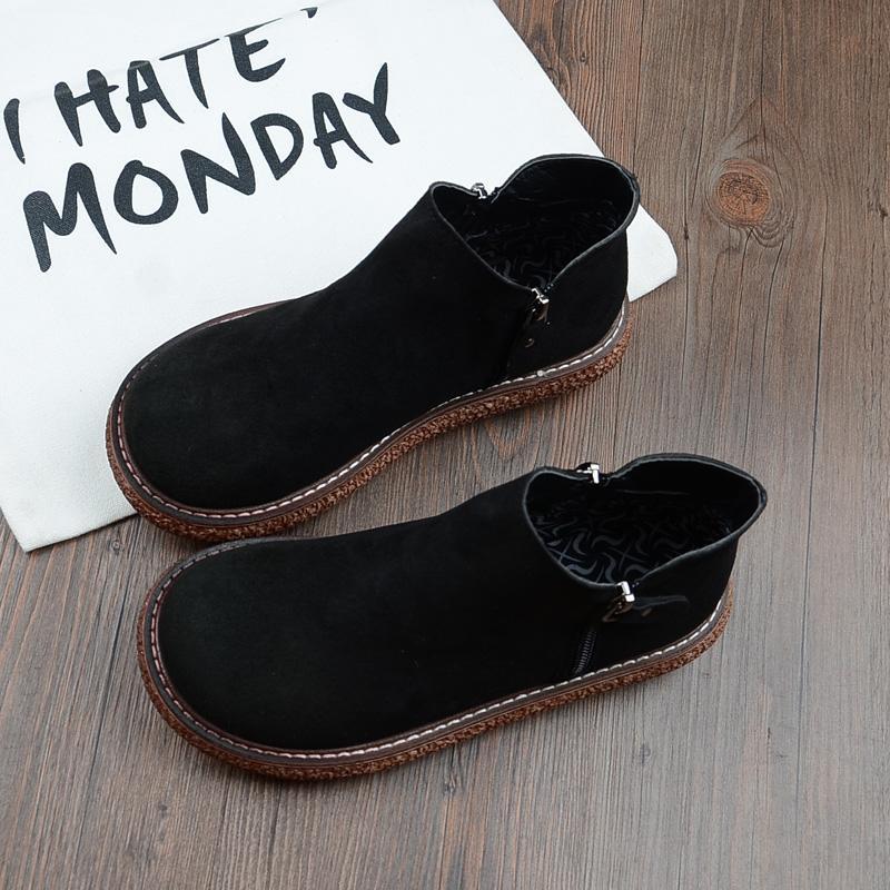 Cozy Autumn Vintage Handmade Comfort Short Boots Women