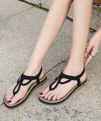 Summer Leisure Versatile Black Soft Flip Flops Sandals