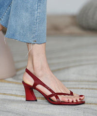 Red Sandals Peep Toe High Heel Sandals