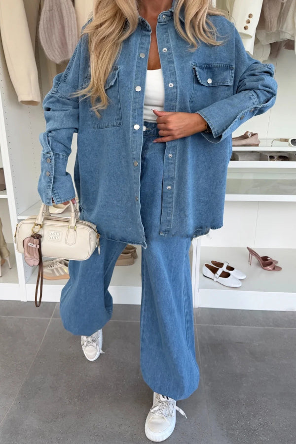 Denim High Rise Elastic Waist Pocket Loose Lantern Jeans