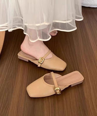 Black Comfortable Splicing Faux Leather Slide Sandals