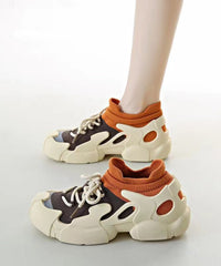 Versatile Purple Lace Up Sports Shoes With Platform