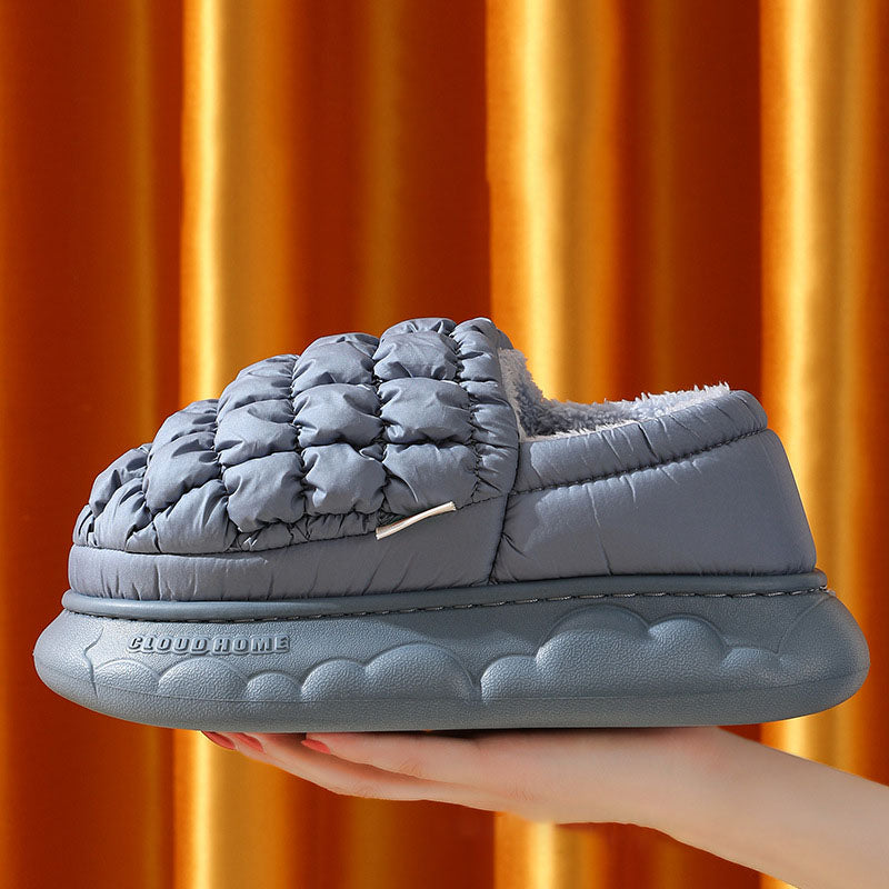Winter Grid Household Warm Cotton Shoes