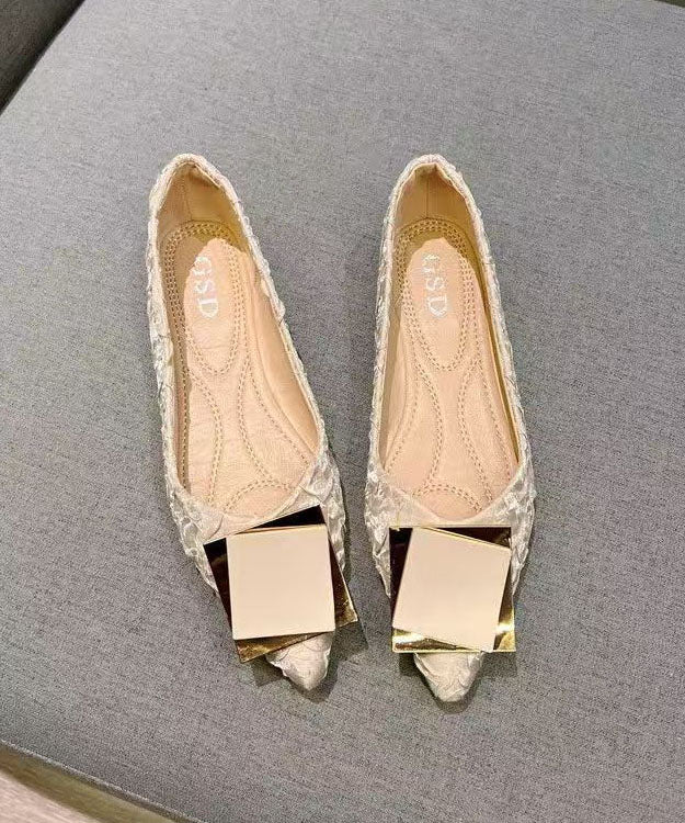 Stylish Splicing Flats Blue Satia Pointed Toe Sequined