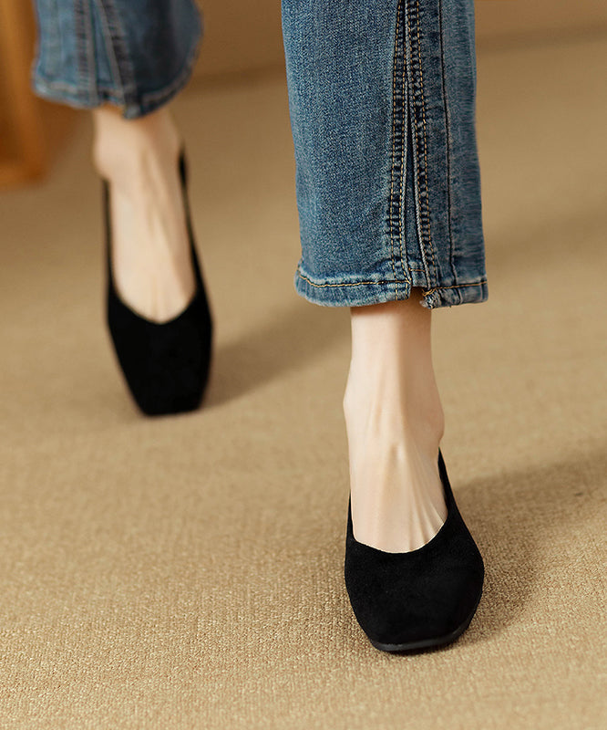 Orange Flat Feet Shoes Suede Comfortable Splicing