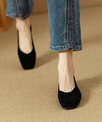 Orange Flat Feet Shoes Suede Comfortable Splicing