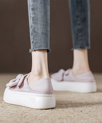 Velcro Splicing Pink Casual Board Shoes