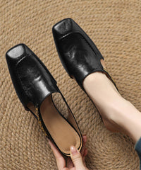 Classy Pink Splicing Cowhide Leather Wedge Slide Sandals