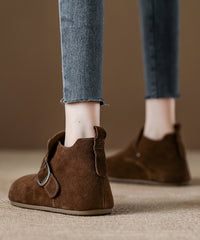 Light Brown Platform Suede Splicing Flat Feet Shoes