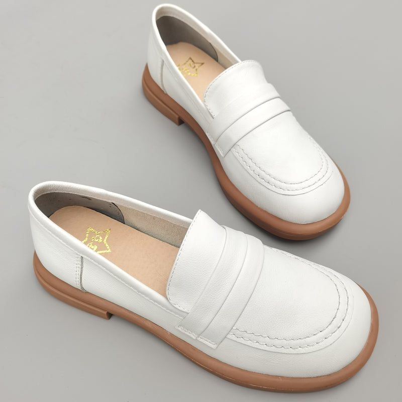 Summer Retro Solid Leather Casual Shoes