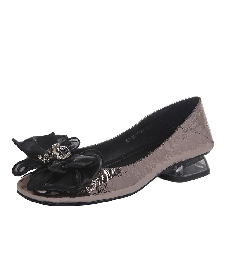 DIY Bow Splicing Flats Faux Leather