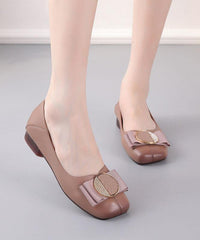 Black Loafer Shoes Genuine Leather Women Splicing Loafer Shoes